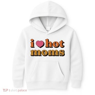 I Love Hot Moms Retro Kids Hoodie