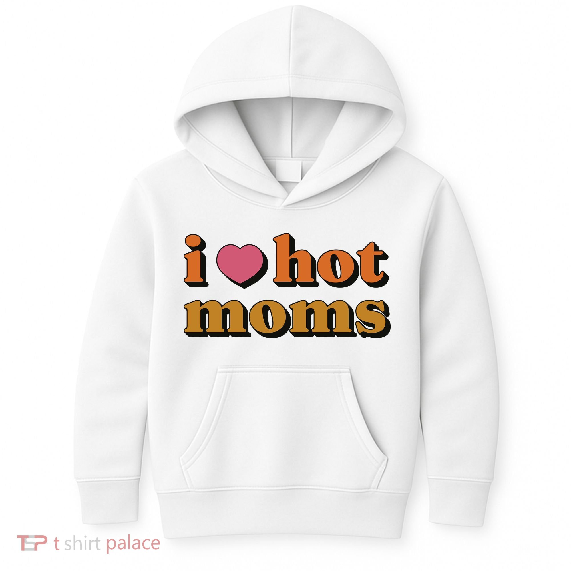 I Love Hot Moms Retro Kids Hoodie