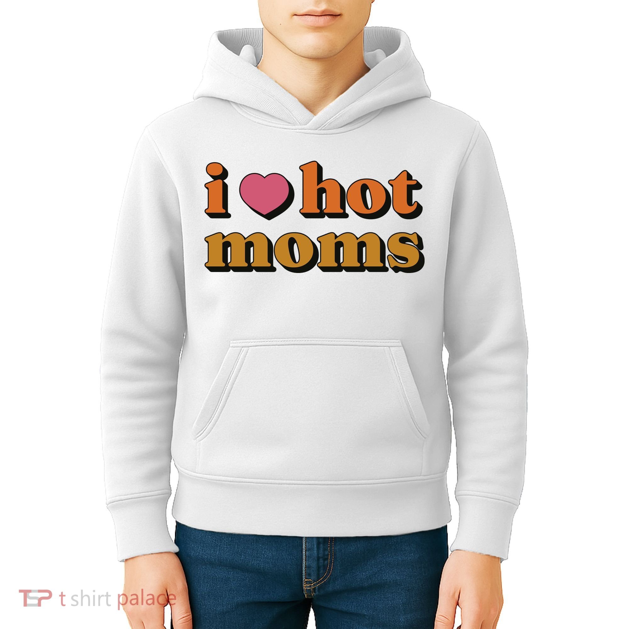 I Love Hot Moms Retro Kids Hoodie