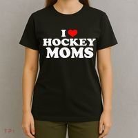 I Love Hot Hockey Moms Funny I Love Moms T-Shirt thumb 4