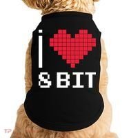 I Love Heart 8 Bit Retro Gamer Gaming Doggie Tank thumb 0