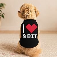 I Love Heart 8 Bit Retro Gamer Gaming Doggie Tank thumb 2