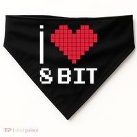 I Love Heart 8 Bit Retro Gamer Gaming USA-Made Doggie Bandana thumb 0