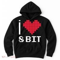 I Love Heart 8 Bit Retro Gamer Gaming Hoodie thumb 0
