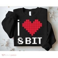 I Love Heart 8 Bit Retro Gamer Gaming Sweatshirt thumb 2