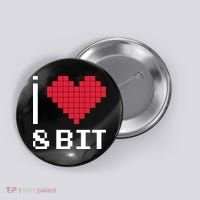 I Love Heart 8 Bit Retro Gamer Gaming Button thumb 0