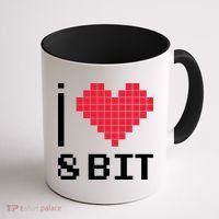 I Love Heart 8 Bit Retro Gamer Gaming Coffee Mug thumb 1