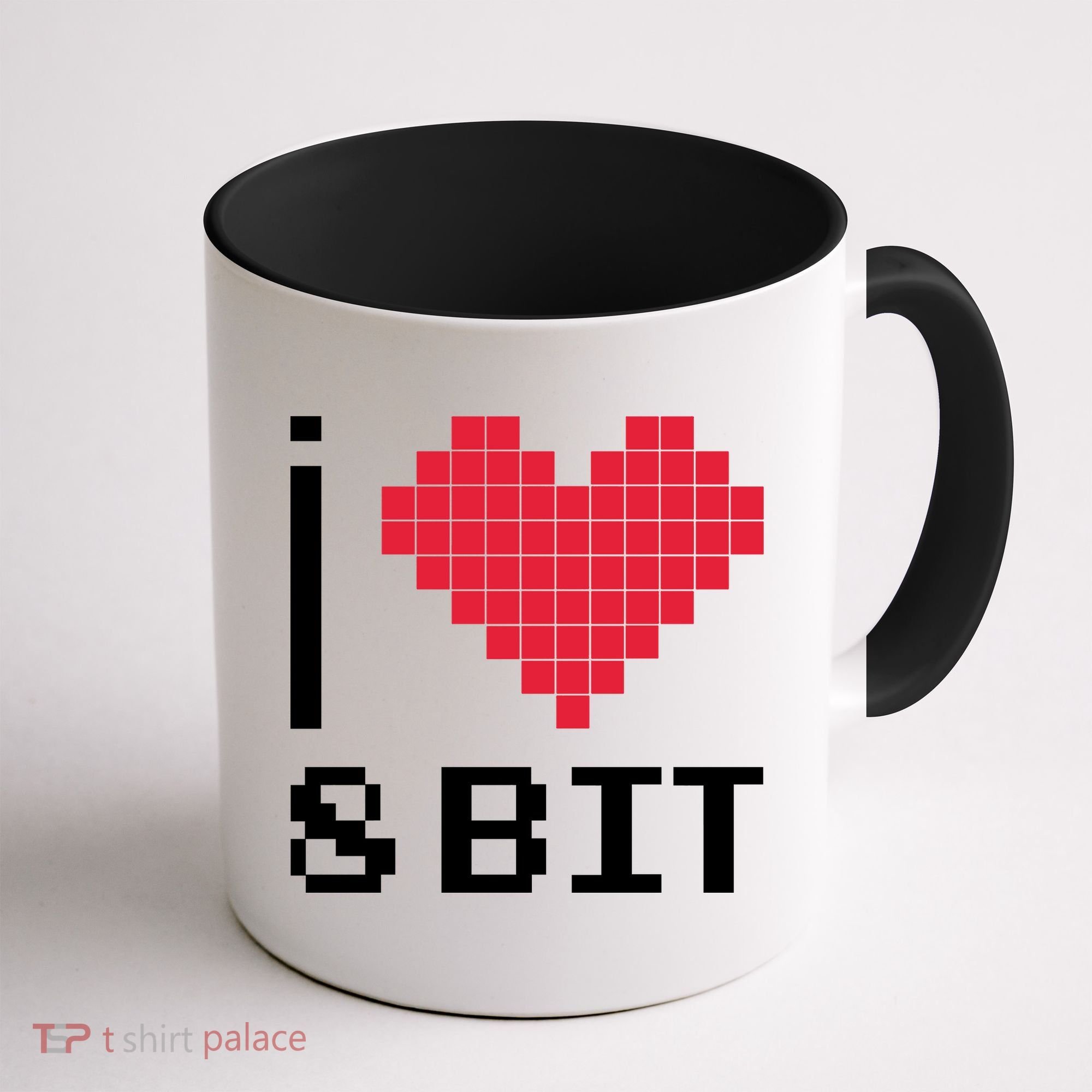 I Love Heart 8 Bit Retro Gamer Gaming Coffee Mug