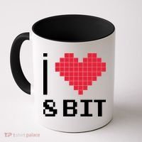 I Love Heart 8 Bit Retro Gamer Gaming Coffee Mug thumb 0