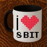 I Love Heart 8 Bit Retro Gamer Gaming Coffee Mug thumb 2