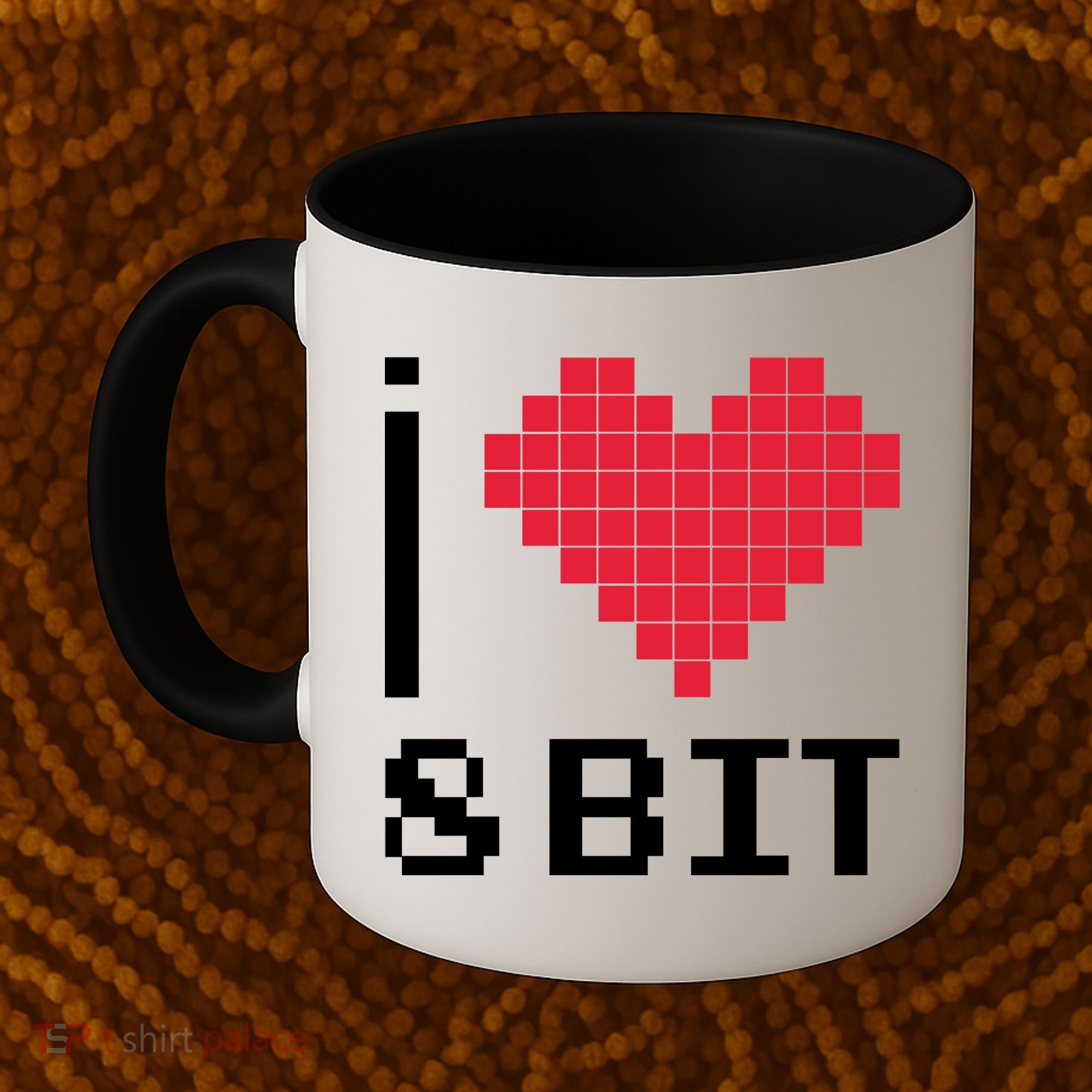 I Love Heart 8 Bit Retro Gamer Gaming Coffee Mug
