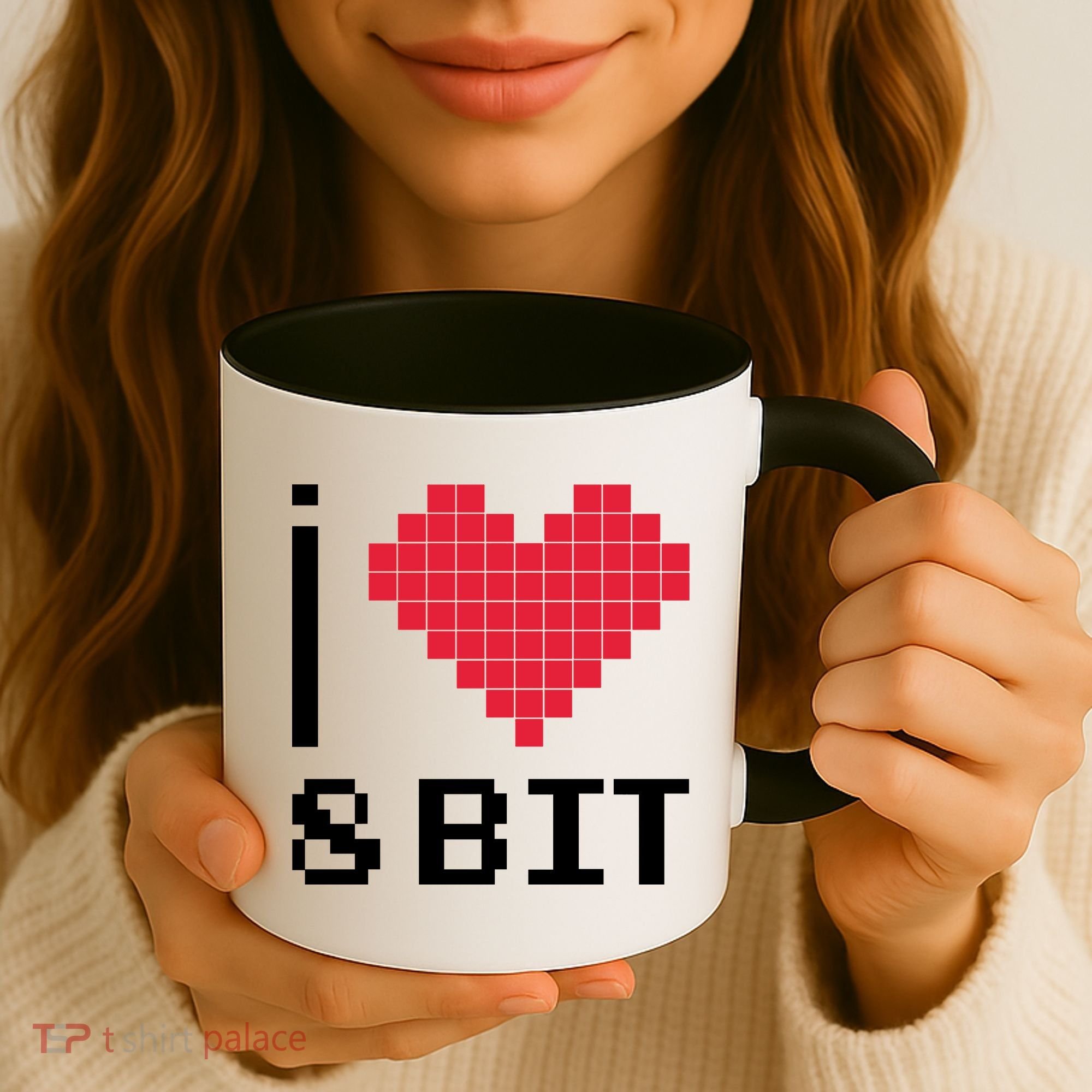 I Love Heart 8 Bit Retro Gamer Gaming Coffee Mug