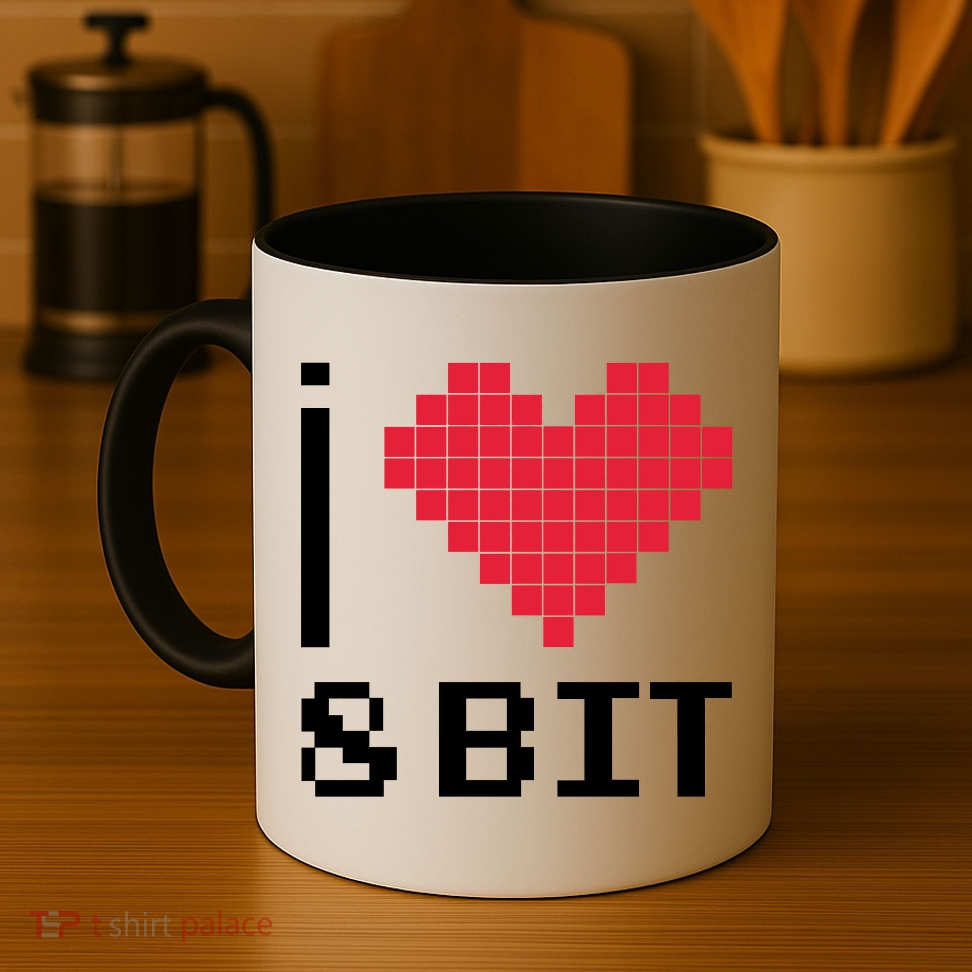 I Love Heart 8 Bit Retro Gamer Gaming Coffee Mug