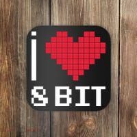 I Love Heart 8 Bit Retro Gamer Gaming Coaster thumb 0