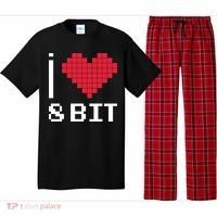 I Love Heart 8 Bit Retro Gamer Gaming Pajama Set thumb 0