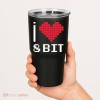 I Love Heart 8 Bit Retro Gamer Gaming Tumbler thumb 2