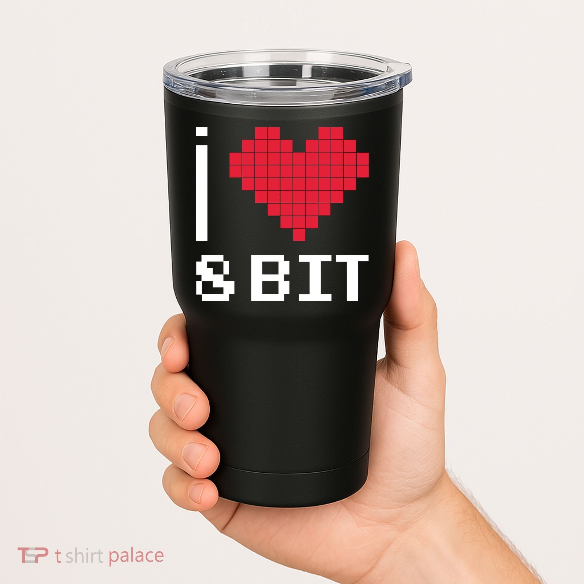 I Love Heart 8 Bit Retro Gamer Gaming Tumbler