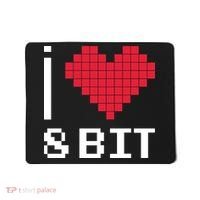 I Love Heart 8 Bit Retro Gamer Gaming Mousepad thumb 0