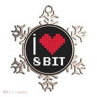 I Love Heart 8 Bit Retro Gamer Gaming Ornament thumb 0