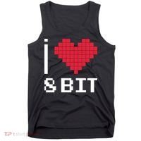 I Love Heart 8 Bit Retro Gamer Gaming Tank Top thumb 0