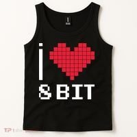 I Love Heart 8 Bit Retro Gamer Gaming Tank Top thumb 2
