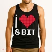 I Love Heart 8 Bit Retro Gamer Gaming Tank Top thumb 3