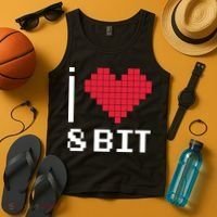 I Love Heart 8 Bit Retro Gamer Gaming Tank Top thumb 4