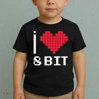 I Love Heart 8 Bit Retro Gamer Gaming Toddler T-Shirt thumb 2