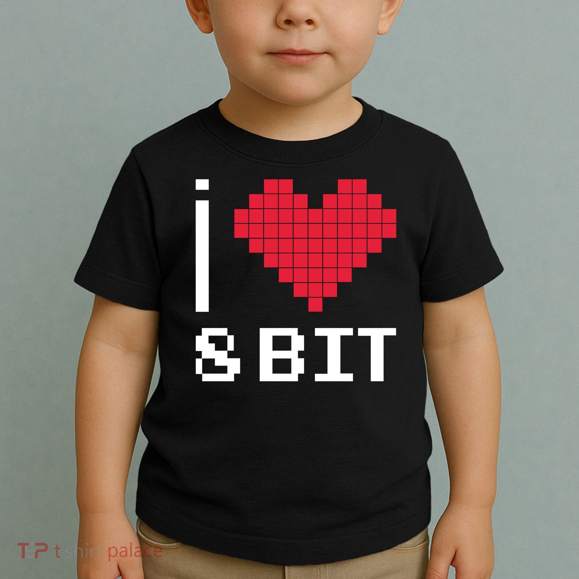 I Love Heart 8 Bit Retro Gamer Gaming Toddler T-Shirt