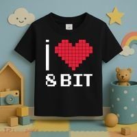 I Love Heart 8 Bit Retro Gamer Gaming Toddler T-Shirt thumb 3