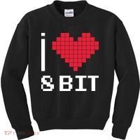 I Love Heart 8 Bit Retro Gamer Gaming Kids Sweatshirt thumb 0