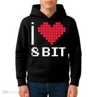 I Love Heart 8 Bit Retro Gamer Gaming Kids Hoodie thumb 4