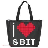 I Love Heart 8 Bit Retro Gamer Gaming Tote Bag thumb 0