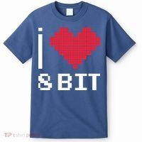 I Love Heart 8 Bit Retro Gamer Gaming T-Shirt thumb 0