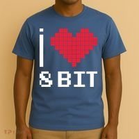 I Love Heart 8 Bit Retro Gamer Gaming T-Shirt thumb 3