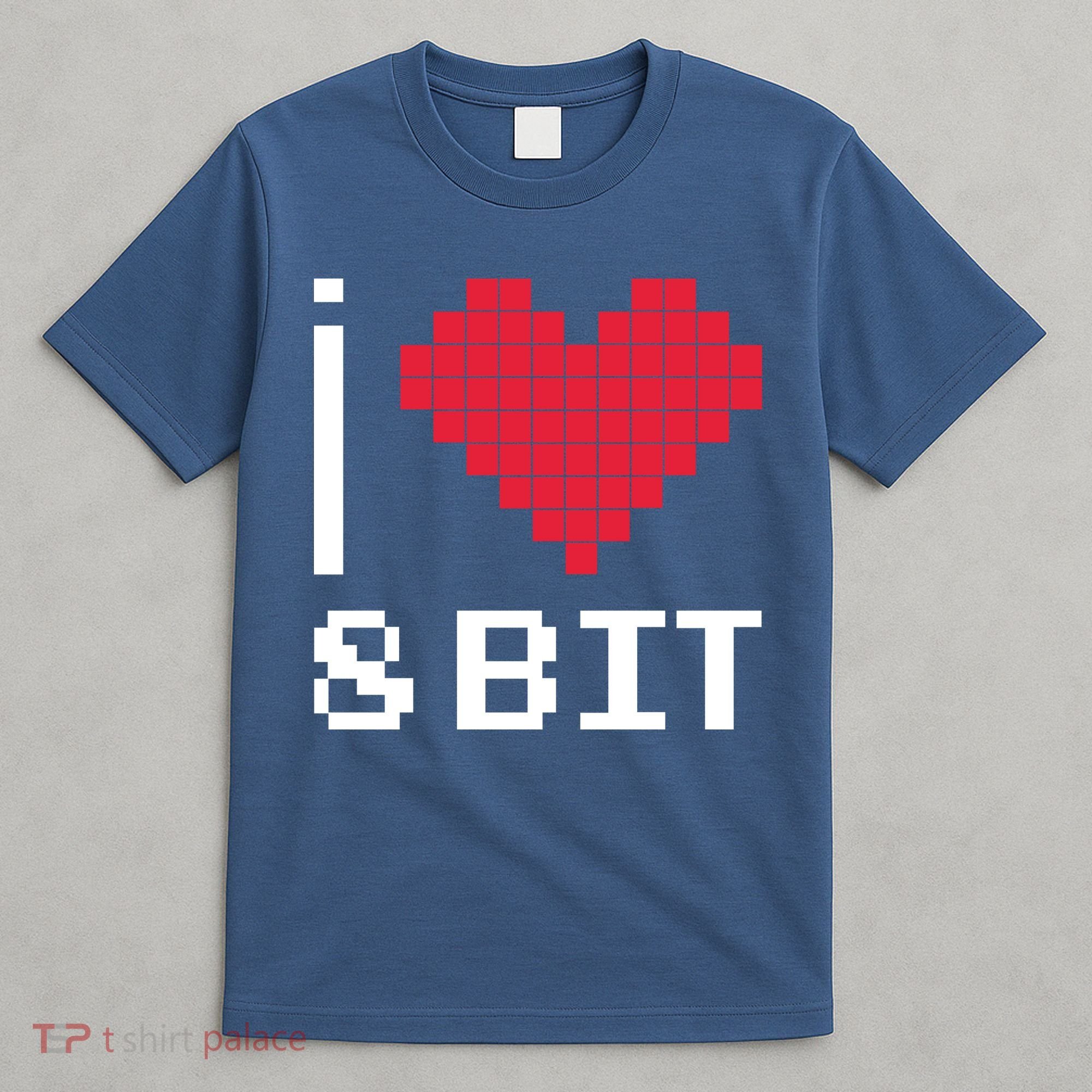 I Love Heart 8 Bit Retro Gamer Gaming T-Shirt