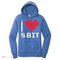 I Love Heart 8 Bit Retro Gamer Gaming Women's Hoodie thumb 0