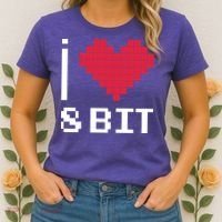 I Love Heart 8 Bit Retro Gamer Gaming Women's T-Shirt thumb 2