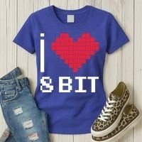 I Love Heart 8 Bit Retro Gamer Gaming Women's T-Shirt thumb 3