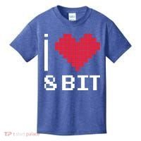 I Love Heart 8 Bit Retro Gamer Gaming Kids T-Shirt thumb 0