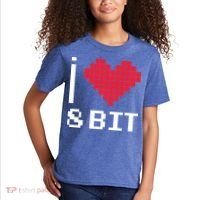 I Love Heart 8 Bit Retro Gamer Gaming Kids T-Shirt thumb 2