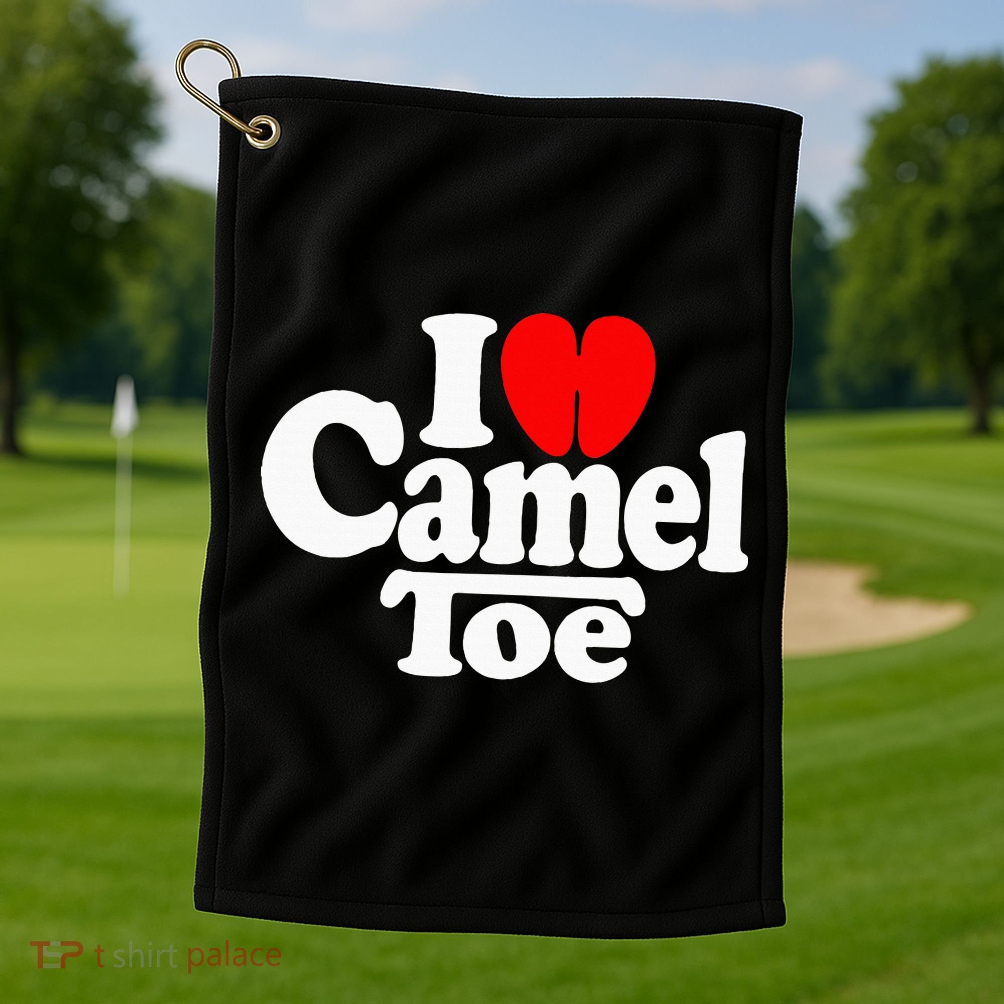 I Love Heart Camel Toe Golf Towel