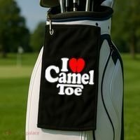 I Love Heart Camel Toe Golf Towel thumb 2