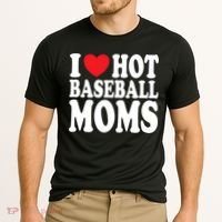 I Love Hot Baseball Moms Funny Gift Cooling Performance Crew T-Shirt thumb 2