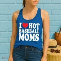I Love Hot Baseball Moms Funny Gift Women's Tank Top thumb 2