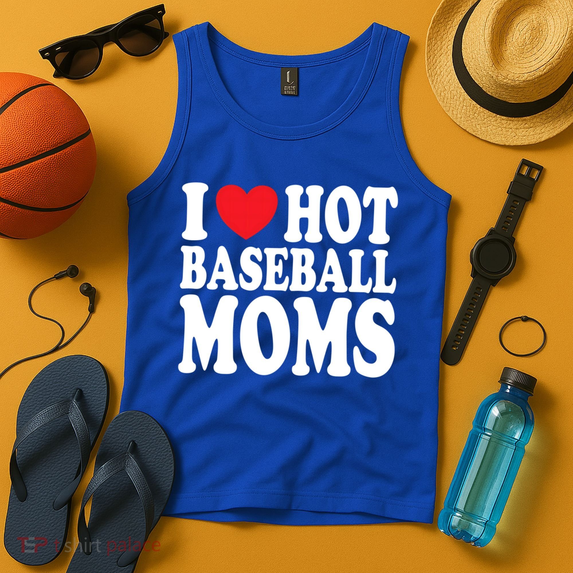 I Love Hot Baseball Moms Funny Gift Tank Top