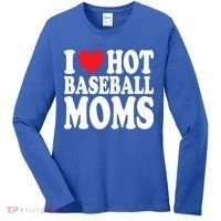 I Love Hot Baseball Moms Funny Gift Women's Long Sleeve Shirt thumb 0