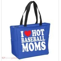 I Love Hot Baseball Moms Funny Gift Tote Bag thumb 2