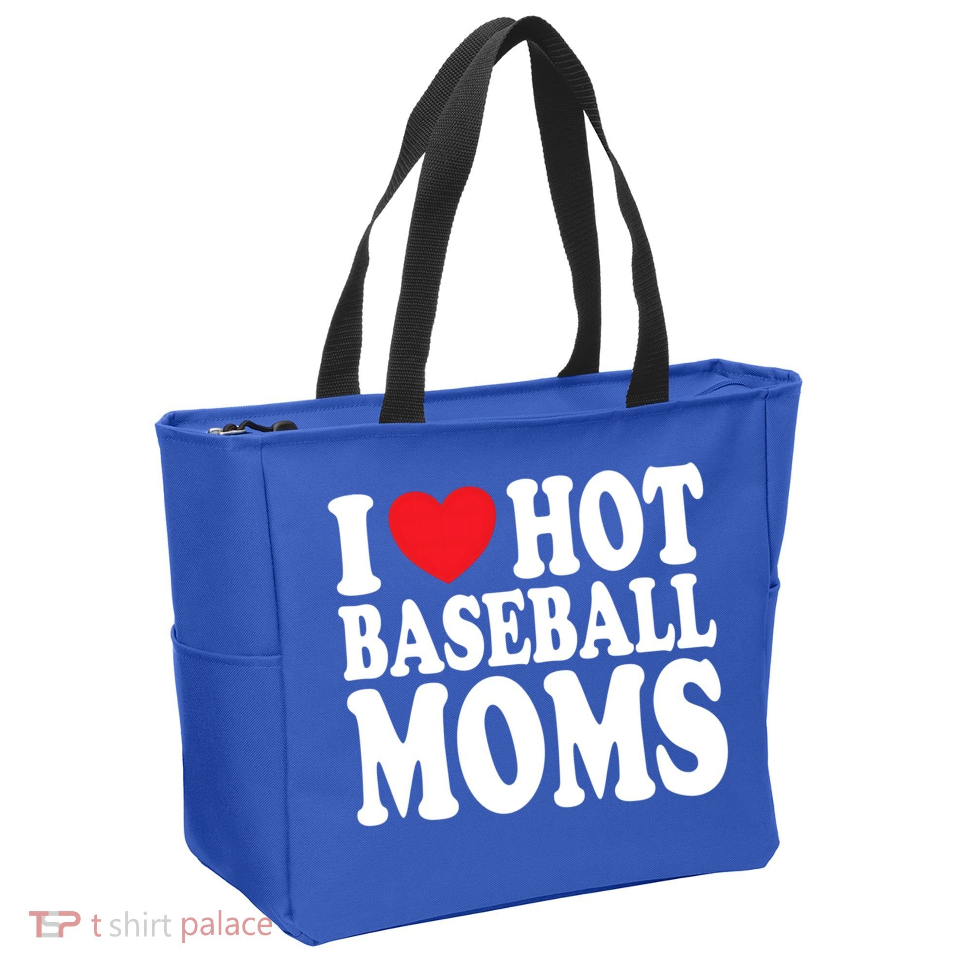 I Love Hot Baseball Moms Funny Gift Tote Bag