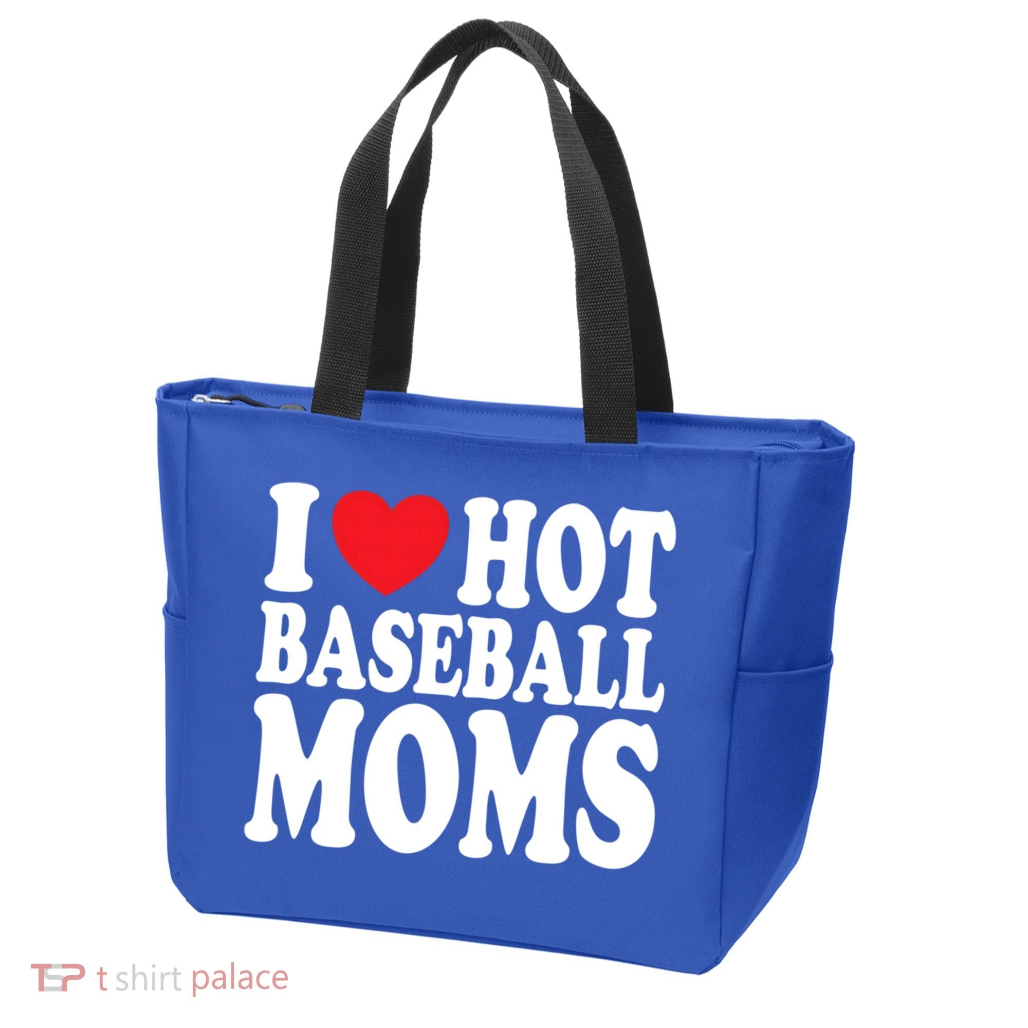 I Love Hot Baseball Moms Funny Gift Tote Bag